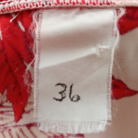 RARE VINTAGE 1" HOM SWIM BRIEF, SIZE 36", RED LEAVES PATTERN (*) (Pre-owned) - Picture 5 of 8